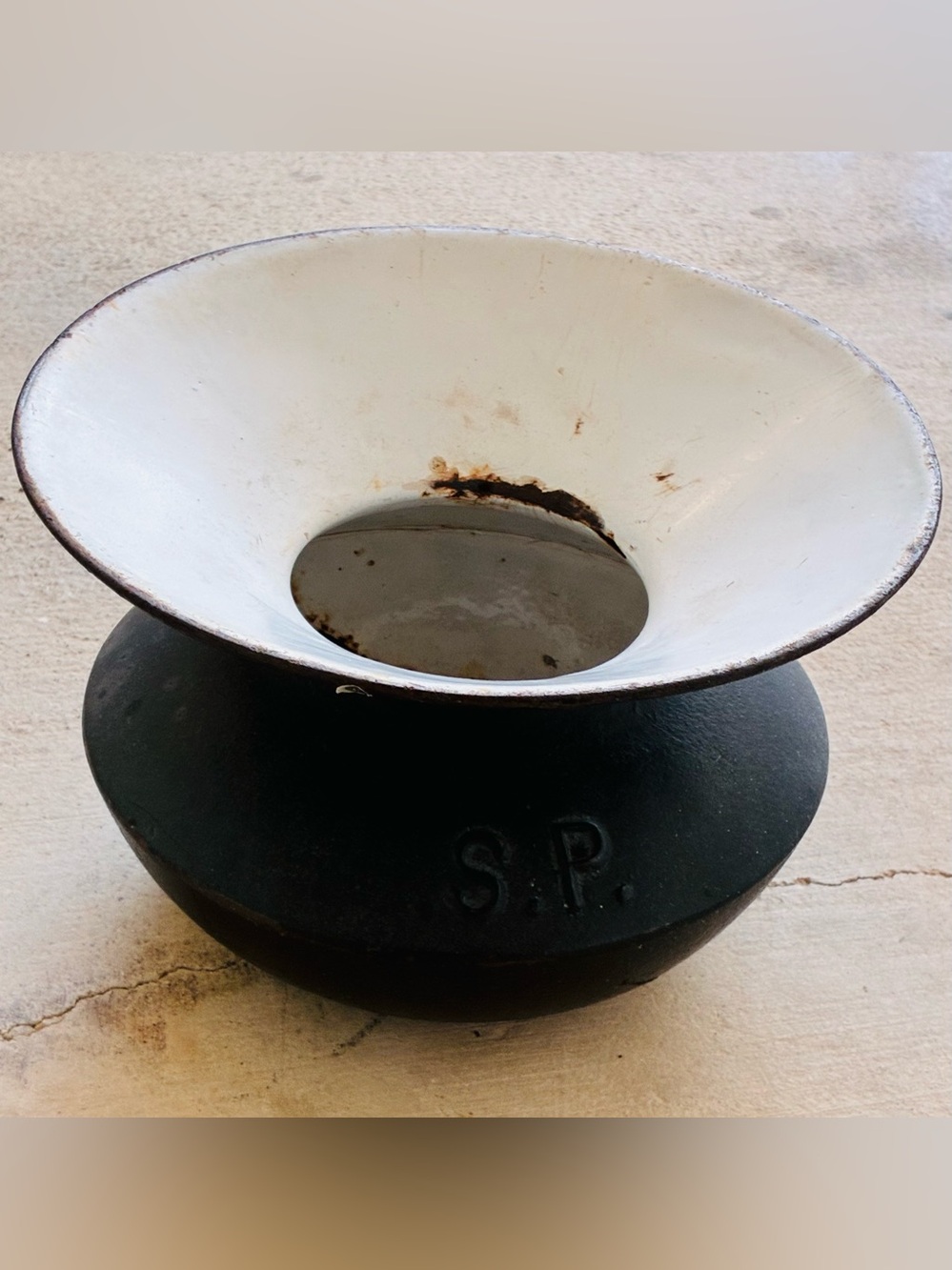 Antique Southern Pacific Cast Iron Spitoo